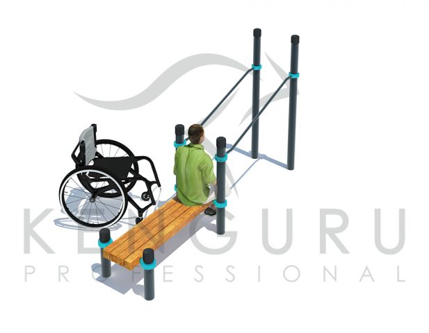 Image Inclined parallel bars with bench - Kenguru Pro